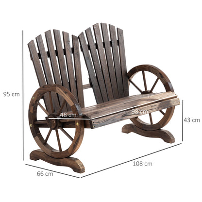 Rustieke Tuinbank – Houten Buitenbank – Tuinmeubel – Buiten Zitbank – Massief Vurenhout – Ergonomisch Zitcomfort