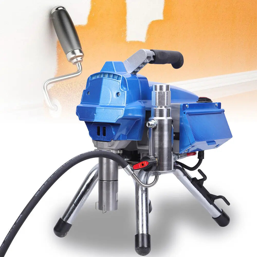 Airless Verfpistool – Spuitpistool – Verfspuit – Elektrisch Verfpistool – Airless Spray Gun – 3000W Vermogen – 3000 PSI Druk – Blauw - QUORE