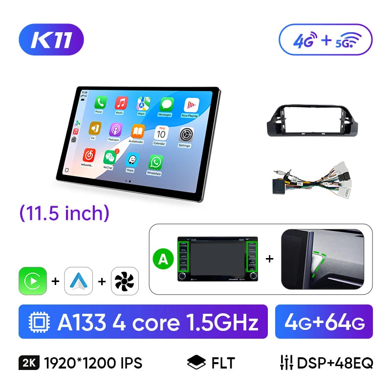Ainavi 13.1 Car Radio For Toyota RAV4 2020 2021 2023 2024 RAV 4 XA50 Wireless Carplay Android Auto 4G Car Multimedia Player DSP