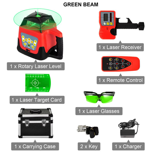VEVOR 360 Rotary Laser Level Self-Leveling 500m Vertical Horizontal Scanning Professional Powerful Measurement Construction Tool