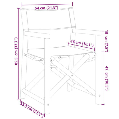Tuinstoel – Set van 2 - Klapstoel – Vouwstoel – Campingstoel – Balkonstoel – Massief Acaciahout – Donkergrijze Polyesterstoel - 54 x 53.5 x 85.5 cm - Donkergrijs