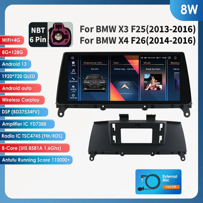 10,25" Android 13 Autoradio – Multimedia Systeem – Navigatie Stereo – Touchscreen Radio – 8GB RAM 128GB Opslag – 4G Wifi GPS Connectivity