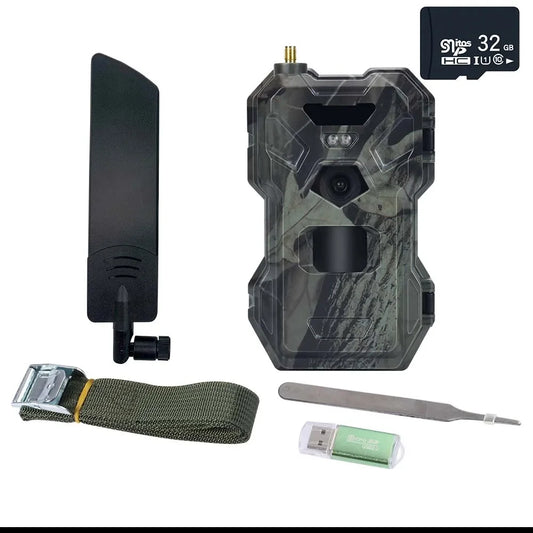 4G Wildlife Jachtcamera – Trail Camera – Wildcamera – Bewegingscamera – Nachtzichtcamera – 30MP Fotoresolutie – 4G Real-Time Meldingen - met 32GB