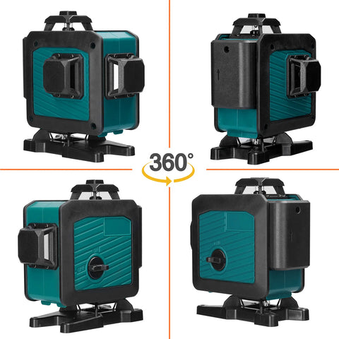 Kruislijnlaser - Bouwlaser - 16-lijns laserwaterpas - 3° Zelfnivellerende functie - Super krachtig - Groene laser - QUORE