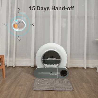 Automatische Kattenbak – Zelfreinigende Bak – Slimme Kattenbak – Kattenbak Met App – 65 Liter – Sensor Met Gewichtdetectie