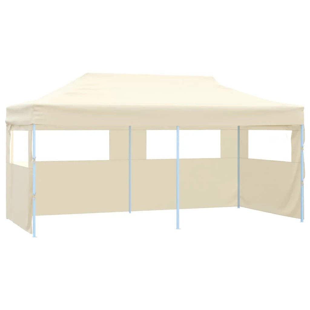 Opvouwbare Tent – Tuinpaviljoen – Partytent – Ontvangsttent – Markttent – Campingtent – 3x6 Meter – Waterafstotend 600D Oxford – Gepoedercoat Stalen Frame - Beige