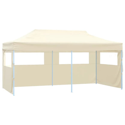 Opvouwbare Tent – Tuinpaviljoen – Partytent – Ontvangsttent – Markttent – Campingtent – 3x6 Meter – Waterafstotend 600D Oxford – Gepoedercoat Stalen Frame - Beige
