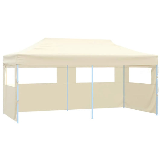 Opvouwbare Tent – Tuinpaviljoen – Partytent – Ontvangsttent – Markttent – Campingtent – 3x6 Meter – Waterafstotend 600D Oxford – Gepoedercoat Stalen Frame - Beige