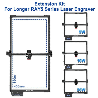LONGER RAY5 Laser Engraver Y-Axis Extension Kit Extension Kit for Longer RAY5 5W 10W 20W Laser Engraver (Y Axis)