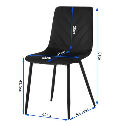 Eetkamerstoelset van 4 - Stoel - Woonkamerstoel - Eetkamer - 44 cm x 81 cm x 51 cm - Zwart
