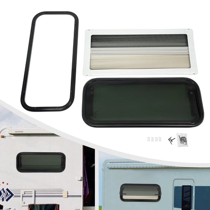 Caravanraam – Camperraam – Uitzetraam – Schuifraam – Zijraam – Afgeronde Hoeken – 70x30 cm – Getemperd Glas