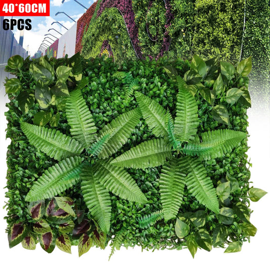 Wandpanelen - Kunstmatig Mat Paneel - Muur Hek Decoratie - Nep Hek - Kunstmatige Levensechte Planten - voor Muur Vloer Gazon Decoratie - 40x60cm - 6 stuks - Groen