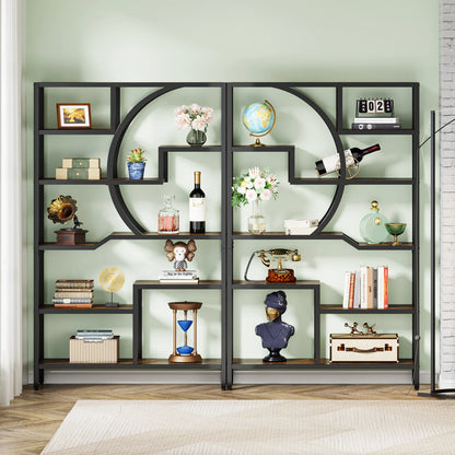 Boekenkast – Open Kast – Boekenplank – Plantenstandaard – Industriële Stijl – Houten Panelen Met Metalen Frame – Verstelbare Pootjes En Anti-Omvalbeugel