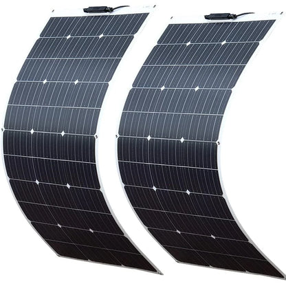 Zonnepaneel - Zonnepanelen - Zonne-energie - 12V Fotovoltaïsche Celmodule - Flexibel - Monocrystalline Silicon - 200W - 2 Stuks - Waterdicht - voor Boot - Camper - Caravan - RV - Tuin