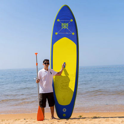 Supboard - Paddle Board - Peddelplank - Surfplank - Opblaasbaar - met Zitje - Inc. Peddel - Vin - Leash - Riem - Handpomp - Rugzak - 350 x 87 x 15 cm - Blauw
