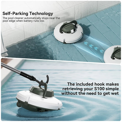 Zwembadstofzuigers - Zwembadrobot - Automatische Zwembadreiniger - met Automatisch Parkeren - IPX8 Waterdicht - Zwembadstofzuiger van 120 minuten - Huisdiervriendelijk - 5200mAh - 100-240V - Wit