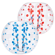 Bumper balls - Inflatable ball - Zorb balls - Bubble ball - Inflatable - 0.8mm thick - 2 pack - Adults or children - with red and blue dots