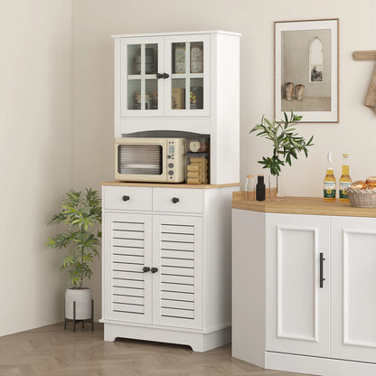 Keukenkast – Keukenmeubel – Buffetkast – Ovenkast – Magnetronkast – MDF & Spaanplaat – Verstelbare Planken – Antikantelbeveiliging - QUORE