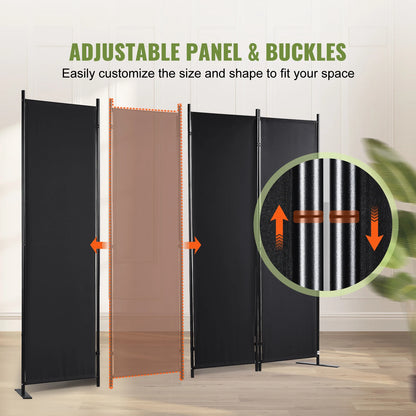 Room Divider - Partition Wall - Screen Partition - Partition Room Divider - 4 Panels - Adjustable in Size &amp; Height Freestanding - Foldable - for Office - Home - Black