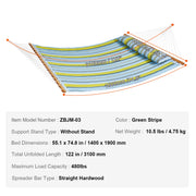 Hangmat - Hangmat voor Twee Personen - Hangmat 2 Persoons - Hanging Chair - Hamac - Hammock Chair -  Gewatteerde hangmat - Afneembaar kussen en kettingen - voor kamperen/tuin/strand - Draagvermogen van 220 k
