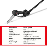 Yofidra - Mini Kettingzaag - Elektrisch Handkettingzaag - Snoeizaag - Takkenzaag - Handzaag - Boomzaag - 3500W - 40000rpm - 20V - 60HZ -  6m/sec - Zwart