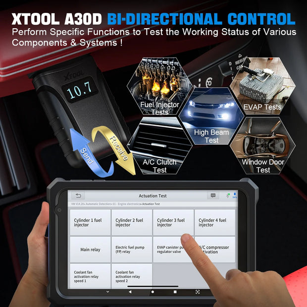XTOOL Anyscan- OBD2 Scanner Bluetooth car scanner- with 13 Resets Code Reader CAN FD All Software- Black (without cable)