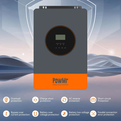 Hybride Zonne-energie Omvormer – Solar Inverter – Zonne-omvormer – Off-grid Omvormer – Netgekoppelde Omvormer – 3-Fasen Optie – 6,2 kW Vermogen – WiFi Met Pure Sinusgolf