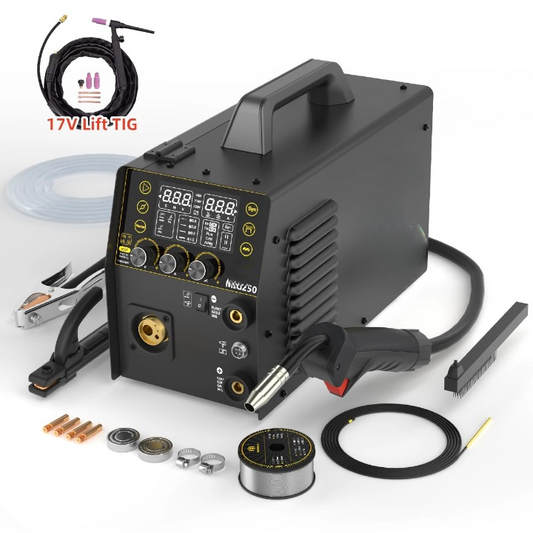 MIG-Lasser – Gasloos MIG – MMA Lasser – TIG Lasser – Automatische Draadvoer – Instelbereik 10-200A – Compact En Draagbaar - Met 17V Zaklamp - QUORE