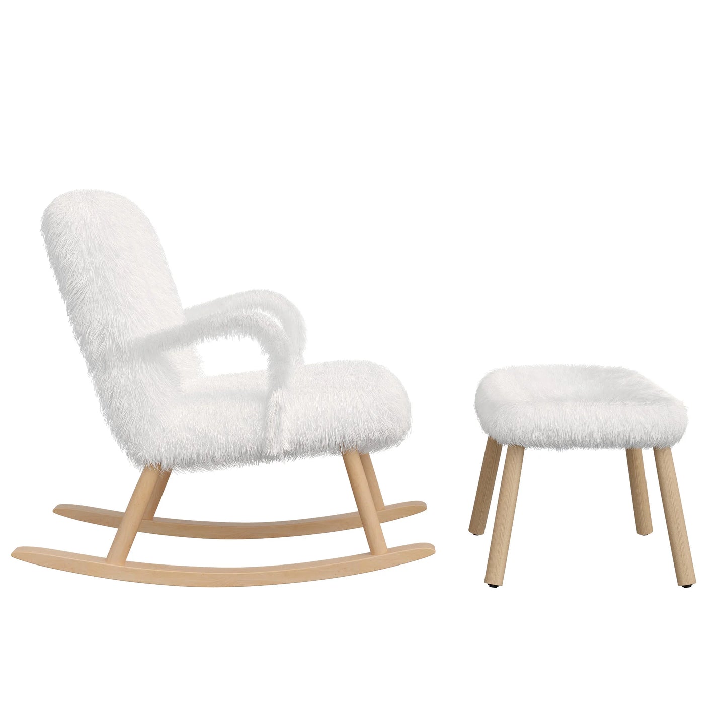 Schommelstoel – Schommelstoel Met Armleuningen – Relaxstoel – Comfortabele Stoel – Ergonomisch Ontwerp – Hout En Metalen Accenten