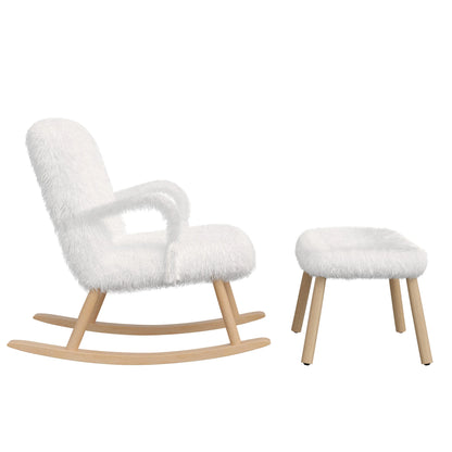Schommelstoel – Schommelstoel Met Armleuningen – Relaxstoel – Comfortabele Stoel – Ergonomisch Ontwerp – Hout En Metalen Accenten