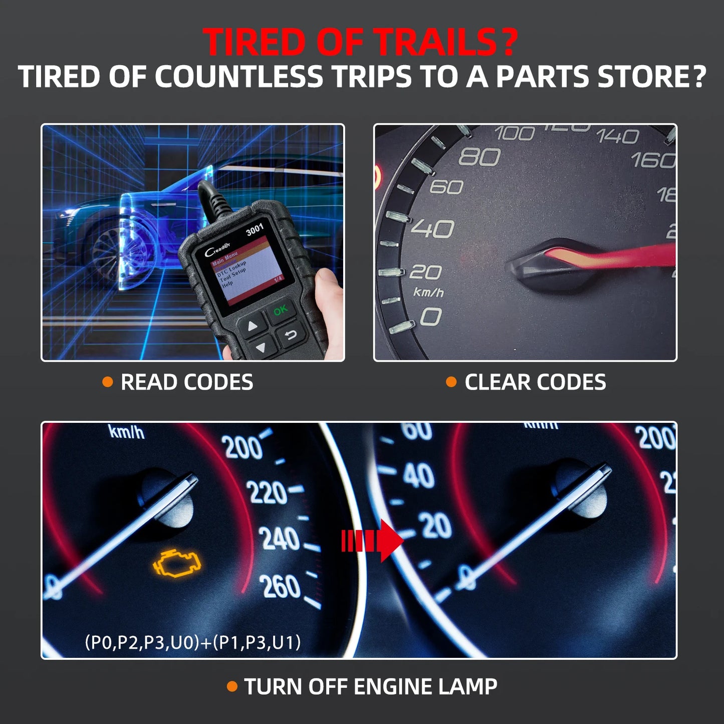 OBD Scanner - OBD2 - Auto Scanner - Auto uitlezen - Diagnose Apparatuur voor Auto's - OBD2 Auto Diagnose Scanner - Check Engine Reader - Multitaal - Gratis Updates - QUORE