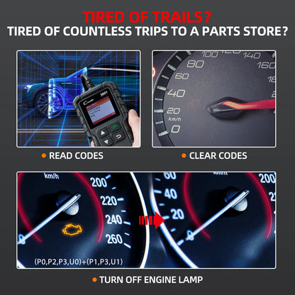 OBD Scanner - OBD2 - Auto Scanner - Auto uitlezen - Diagnose Apparatuur voor Auto's - OBD2 Auto Diagnose Scanner - Check Engine Reader - Multitaal - Gratis Updates - QUORE