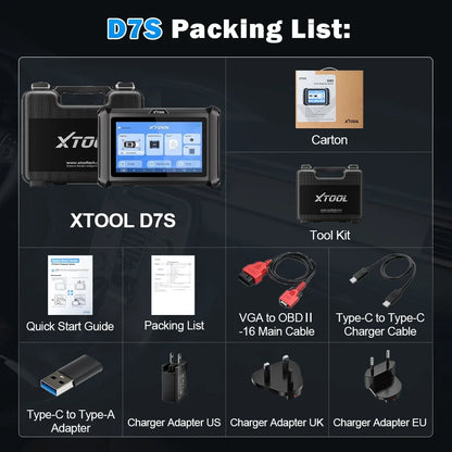 OBD2 Diagnosetool – Auto Scanner – Sleutelprogrammeerder – ECU Codeerder – Diagnosescanner – 7 Inch Touchscreen – 39+ Onderhoudsfuncties - QUORE