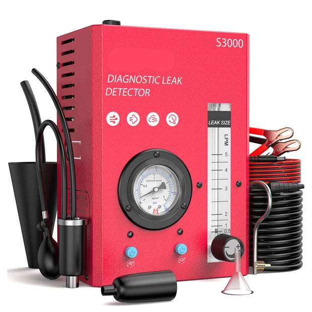 S3000 - Lekdetectie - Lekdetectie kleurstof - Rooklekdetector - 12V - 12 PSI - Ingebouwde luchtpomp - Cartersysteemtest - Inlaatsysteemtest - Turbosysteemtest - EVAP-systeemtest