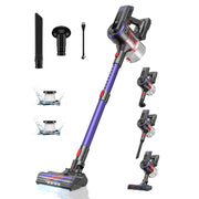 Cordless Stick Vacuum Cleaner - Stick Vacuum Cleaner - Vacuum Cleaner - Cordless Stick Vacuum Cleaner - Powerful Suction - 450W - 38KPa - with touchscreen - HEPA Filter - Purple