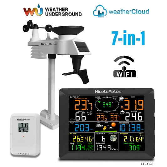 Weerstation – Weermeter – Hygrometer – Thermometer – Luchtvochtigheidsmeter – Groot 10 Inch Display – Draadloos Met Buitensensor En Solar-ondersteuning