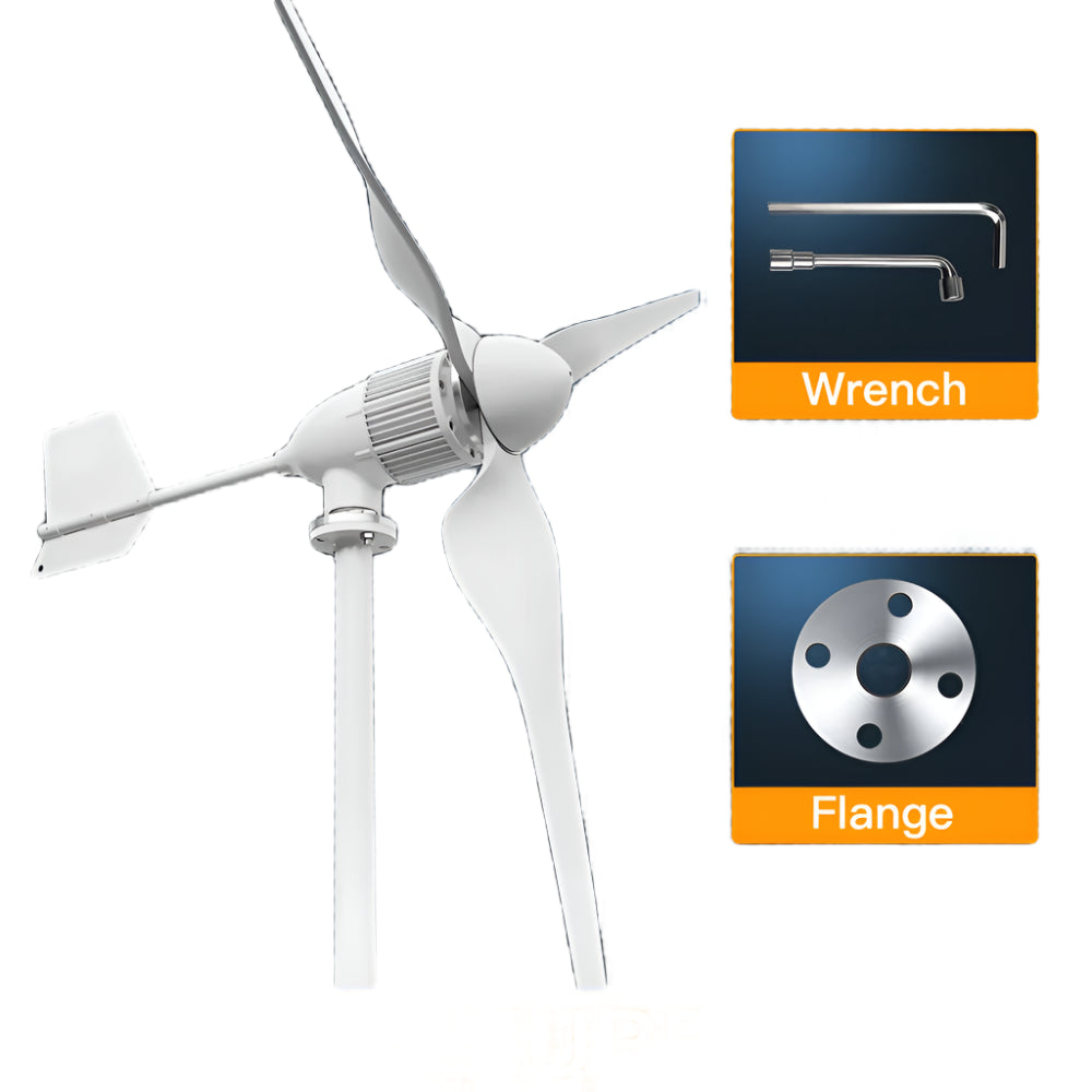 Windturbine – Horizontale As – 6KW Windgenerator – Windenergie Systeem – Duurzame Energie – Laag Aanvangsvermogen – Aluminium Behuizing - 6000W - 24V - Alleen Windturbine