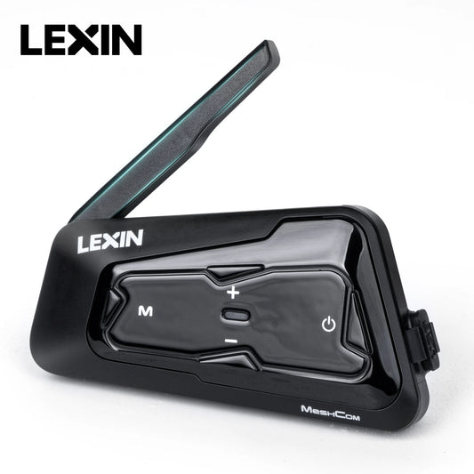 LEXIN-MeshCom Motorcycle MESH&Bluetooth Headset Intercom ,With Mesh Communication System, Parallel Audio- Intercom,24 Riders - QUORE
