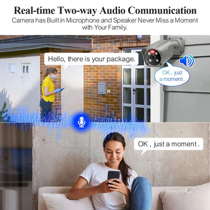 8-kanaals 5MP POE IP Beveiligingssysteem – CCTV Camera Set – Bewakingscamera – Beveiligingscamera – Video Surveillance – AI Bewegingsdetectie – Kleurennachtzicht - 8 Stuks - Geen Ingebouwde HDD - QUORE