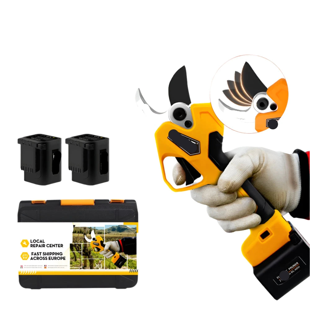 Elektrische Snoeischaar - Accu Snoeischaar - Takkenschaar - 25V - 45mm Snijcapaciteit - Lithium-ion - Anti-slip Greep - Voor Bomen - Struiken - en Bonsai - Geel