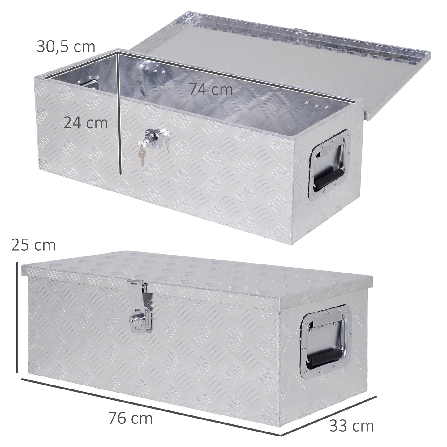 Aluminium Opbergkoffer – Gereedschapskoffer – Transportkist – Opbergdoos – Bewaarbox – Lichtgewicht 5 Kg – Veilig Op Slot - QUORE