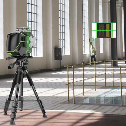 Huepar S04CG-5RG 4D Green Beam Cross Line Laser Level Set With Detector,Bluetooh,Remote Control,Bracket & Hard Case Tool Kit