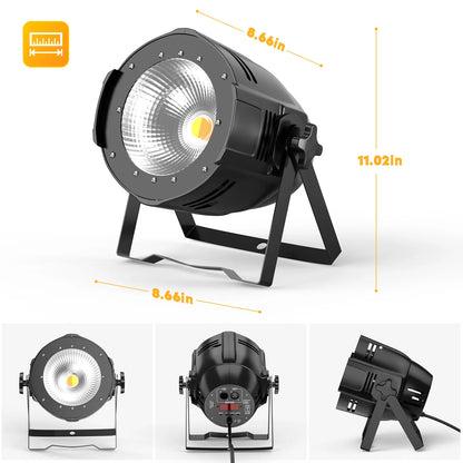 COB Par Lights – LED Stage Verlichting – DJ Spots – Feestverlichting – Kerklampen – 4-delige Set EU Plug – Instelbare Kleurtemperatuur – 100W Power