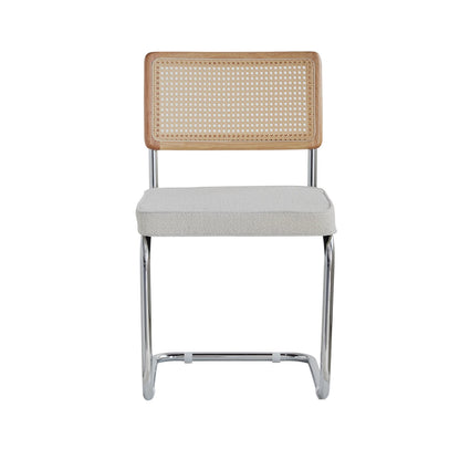 Set of 2 / 4 Vintage Dining Chair Plastic Rattan Chair Home Bedroom Desk Back Stool Bow Grain Velvet Cushion Seat Black / White