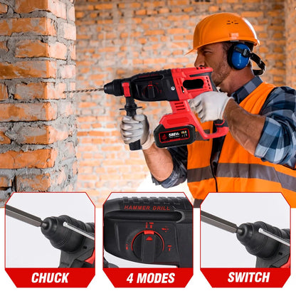 Accuboormachine - Boormachine - Elektrische - 2000W - 10600IPM - Borstelloze - Krachtige Schroefboormachine - met 2 Batterijen 588VF Inclusief EU Stekker