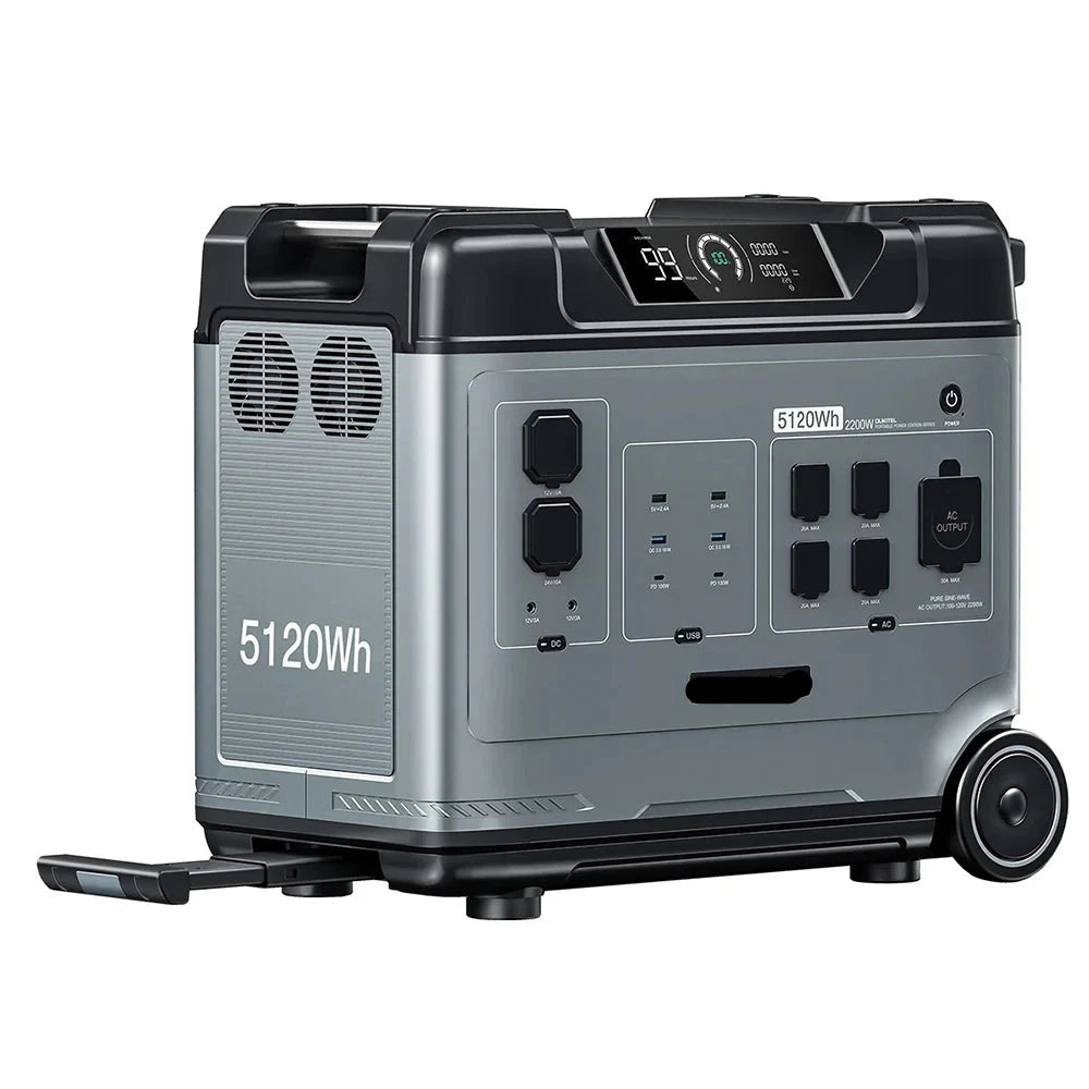 Draagbare Powerstation – Mobiele Accupack – Noodstroomvoorziening – Outdoor Stroomvoorziening – 5120Wh Capaciteit – 2200W AC Uitgang