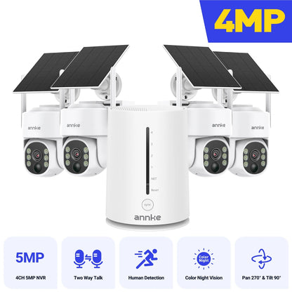 Draadloze Beveiligingscamera – Solar Camera – IP Camera – Veiligheidscamera – Wifi Camera – 4MP Resolutie – 9000mAh Accu Met Zonnepanelen - QUORE