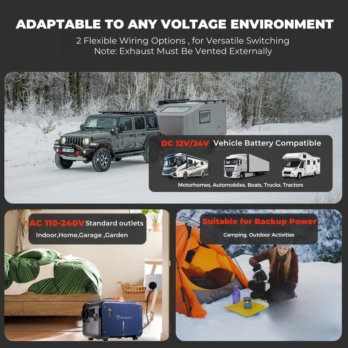 Diesel Luchtverwarmer – Diesel Kachel – Caravan Verwarmer – Camper Heater – Garage Verwarming – 8KW Vermogen – Bluetooth & LCD Sturing