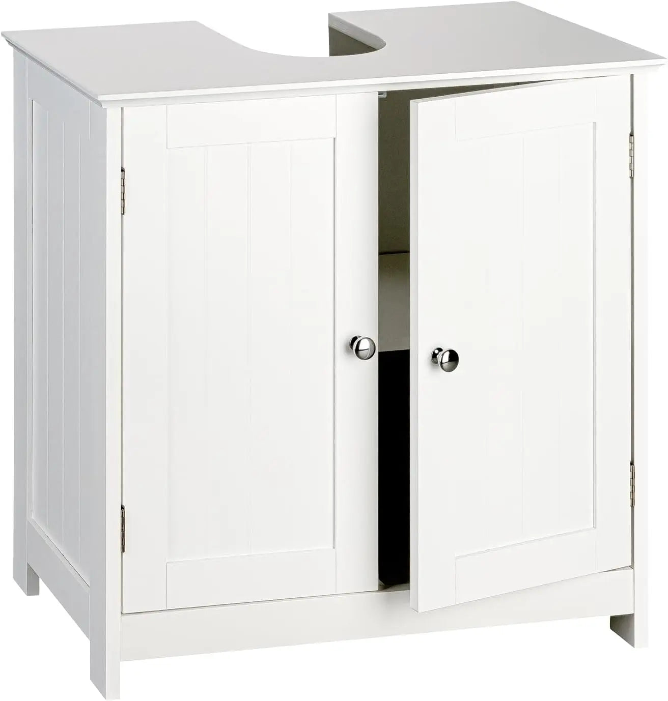 Sink Base Cabinet - Badkamerijdelheid - Opbergkast - Magnetische vergrendeling - Verstelbare plank - MDF-constructie - 60 cm x 60 cm x 30 cm - Wit