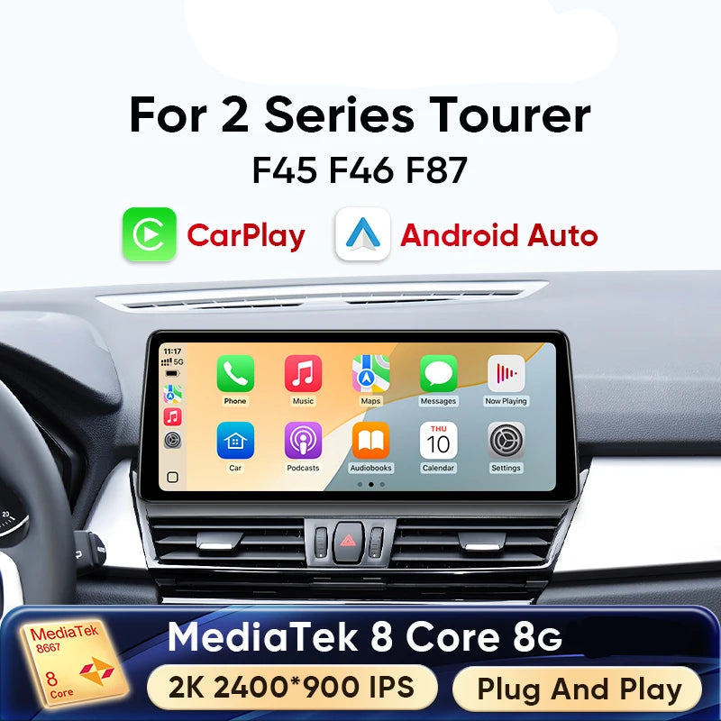 Ainavi 12.3” Wireless Carplay Android Auto Car Radio For BMW 2 Series Tourer F45 F46 F87 NBT ID6 DSP Multimedia GPS Autoradio